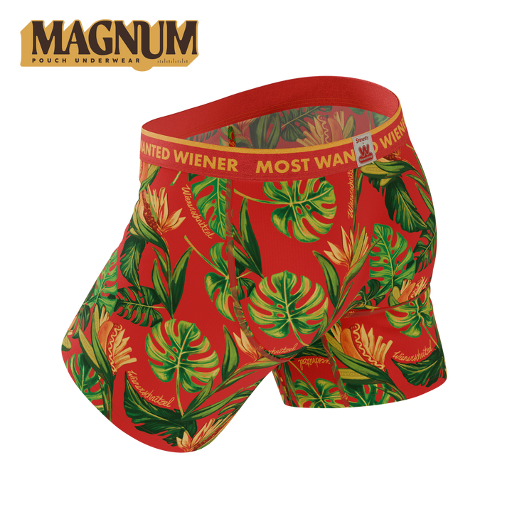 Shinesty The Wiener In Paradise Wienerschnitzel tropical Ball Hammock Magnum boxer briefs