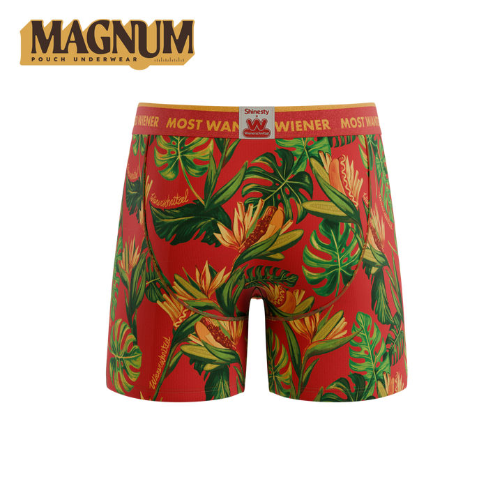 Shinesty The Wiener In Paradise Wienerschnitzel tropical Ball Hammock Magnum boxer briefs
