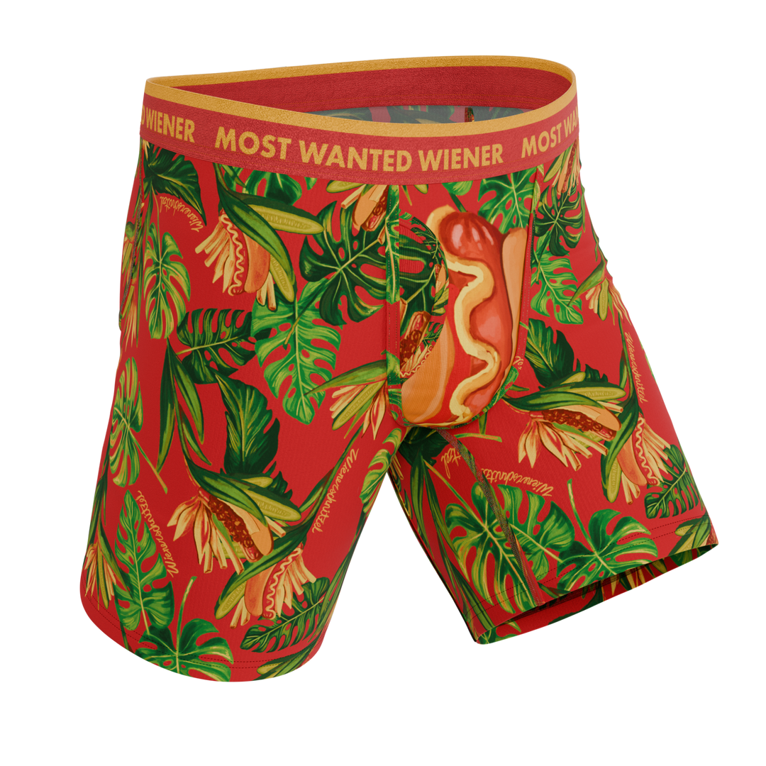 Shinesty The Wiener In Paradise x Wienerschnitzel tropical long leg Ball Hammock boxer briefs