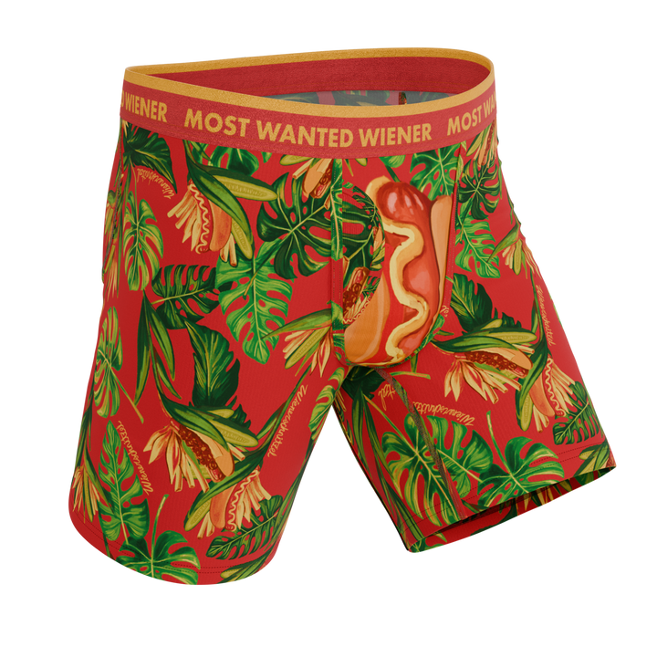 Shinesty The Wiener In Paradise x Wienerschnitzel tropical long leg Ball Hammock boxer briefs