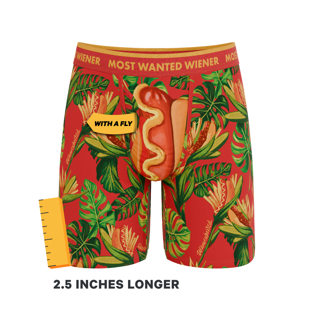 Shinesty The Wiener In Paradise x Wienerschnitzel tropical long leg Ball Hammock boxer briefs