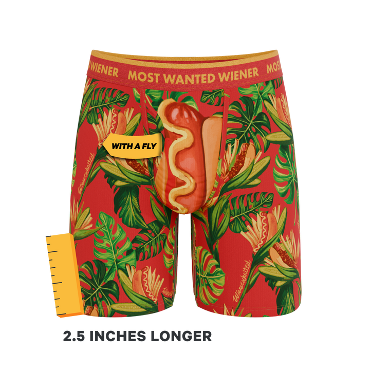 Shinesty The Wiener In Paradise x Wienerschnitzel tropical long leg Ball Hammock boxer briefs