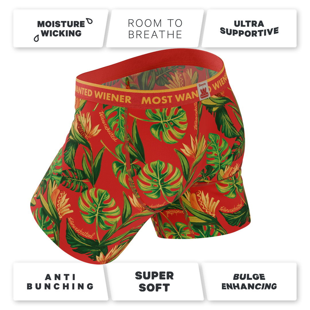 Shinesty The Wiener In Paradise Wienerschnitzel tropical Ball Hammock boxer briefs