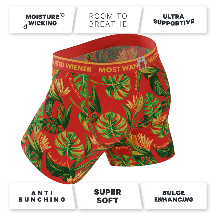 Shinesty The Wiener In Paradise Wienerschnitzel tropical Ball Hammock boxer briefs