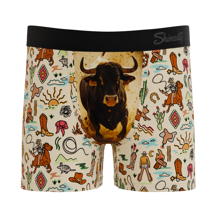 Shinesty Boy’s Boxer Briefs - "The Wild Bandit" Kids Cowboy & Bull Print Underwear
