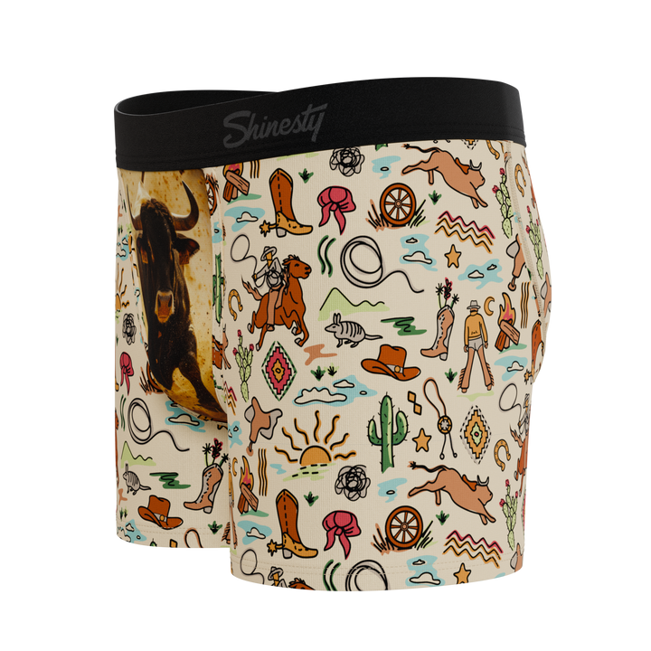 Shinesty Boy’s Boxer Briefs - "The Wild Bandit" Kids Cowboy & Bull Print Underwear