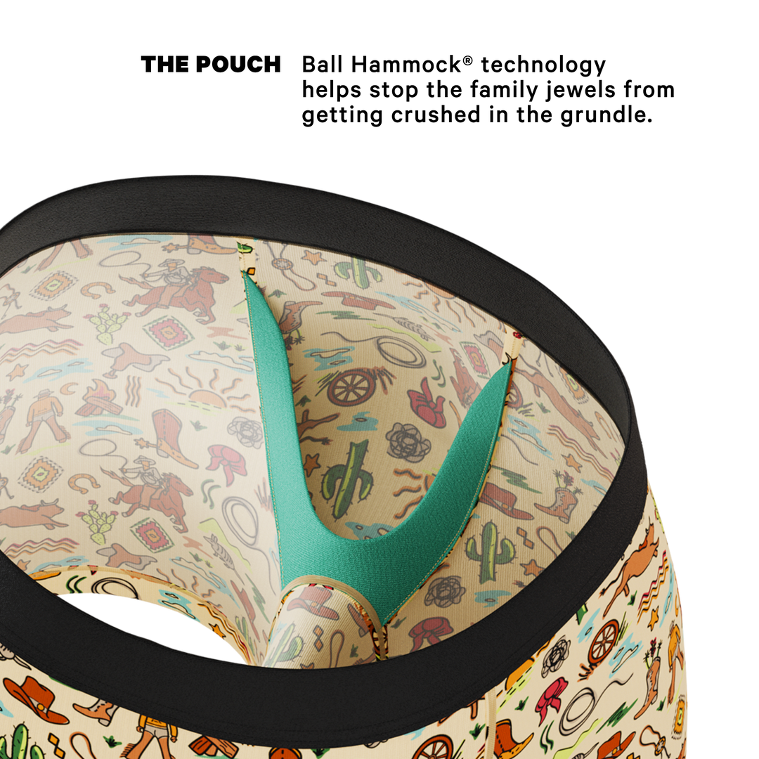 The Wild Bandit Western Bull Print Boxer Briefs - Ball Hammock® Pouch Underwear