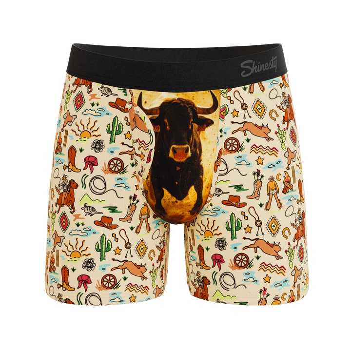 Men's Ball Hammock® Boxer Briefs with Fly - The Wild Bandit - Western Cowboy Print