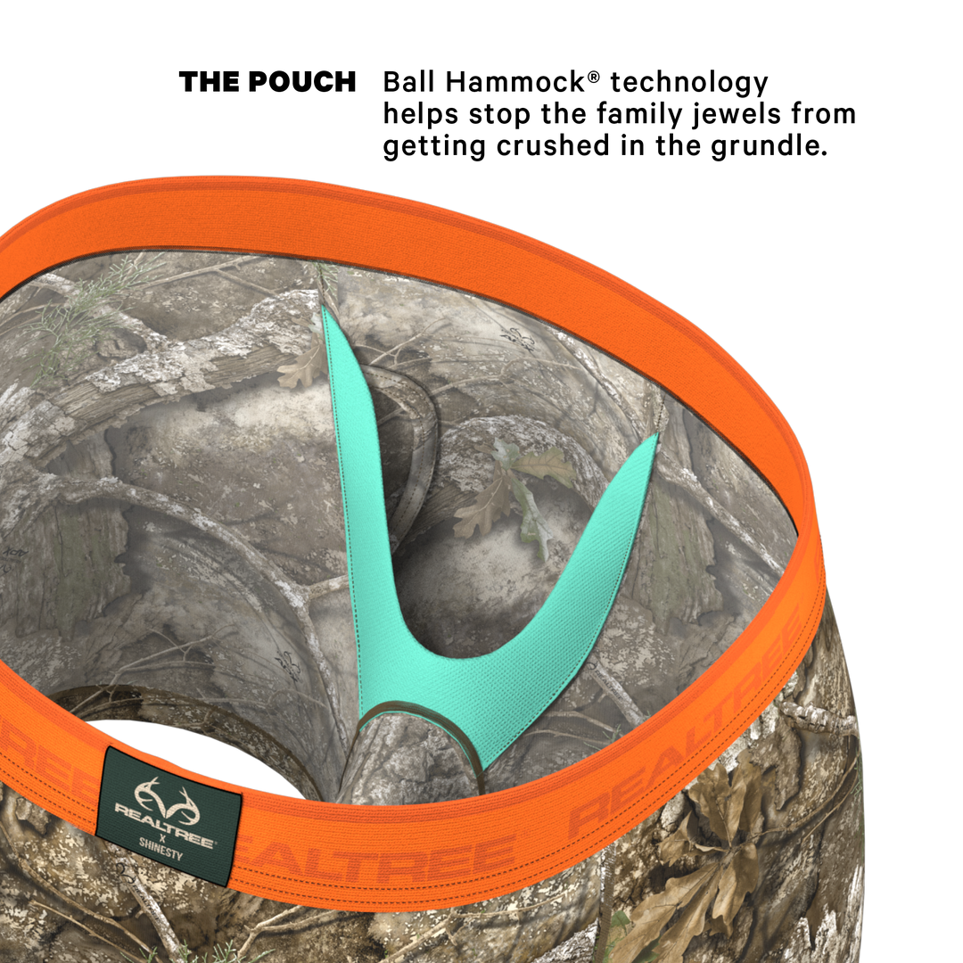 The Wild Game | Realtree x Shinesty Neon Orange Ball Hammock® Pouch Underwear With Fly