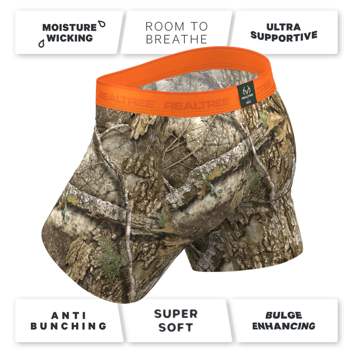The Wild Game | Realtree x Shinesty Neon Orange Ball Hammock® Pouch Underwear With Fly