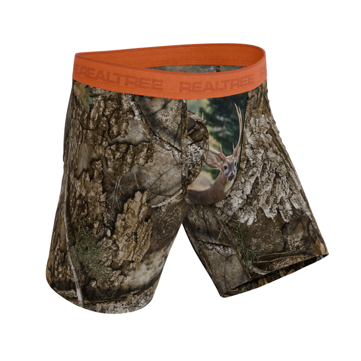 The Wild Game | Realtree x Shinesty Neon Orange Long Leg Ball Hammock® Pouch Underwear With Fly