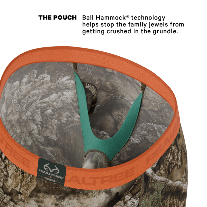 The Wild Game | Realtree x Shinesty Neon Orange Long Leg Ball Hammock® Pouch Underwear With Fly