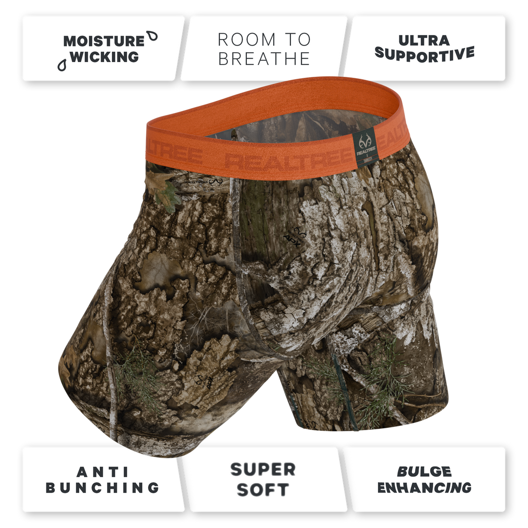 The Wild Game | Realtree x Shinesty Neon Orange Long Leg Ball Hammock® Pouch Underwear With Fly