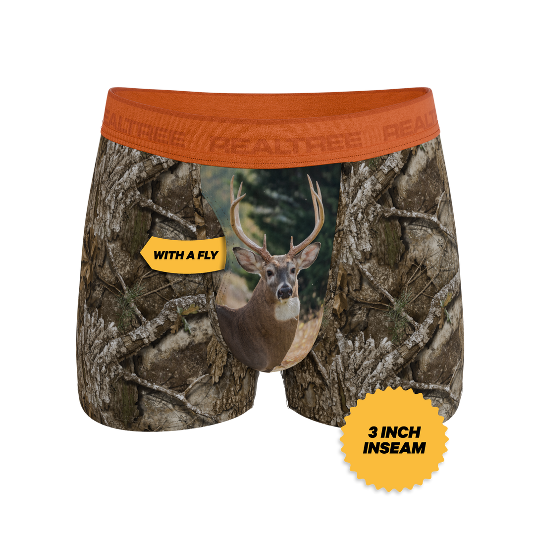 Shinesty "The Wild Game" Realtree Camo Neon Orange Ball Hammock® Pouch Trunks