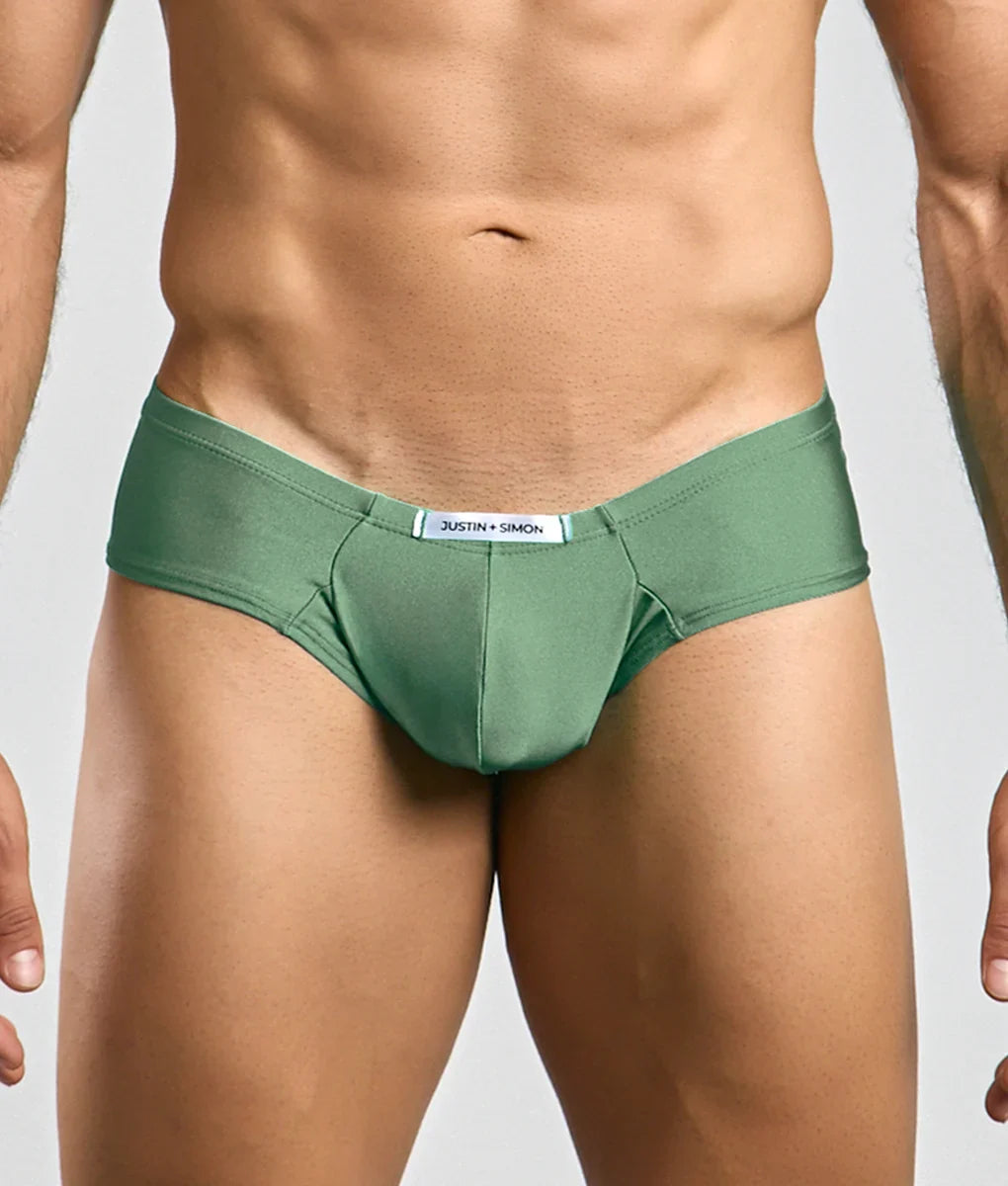 Malebasics Justin + Simon Cheek men's cheeky brief – soft chlorine-resistant underwear and swimwear