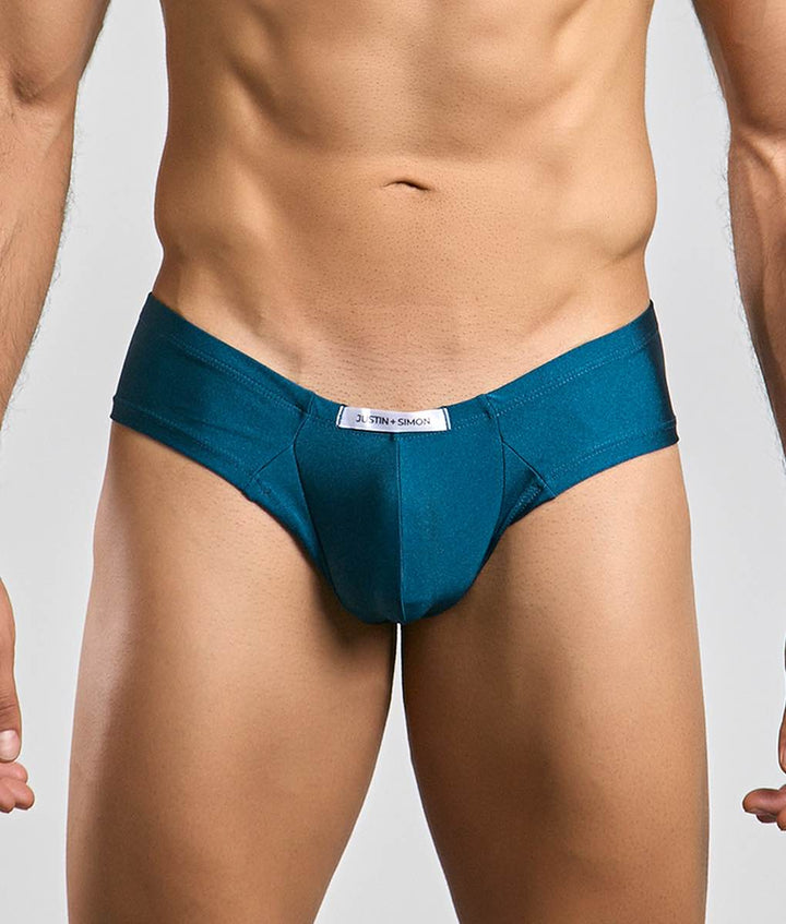 Malebasics Justin + Simon Cheek men's cheeky brief – soft chlorine-resistant underwear and swimwear