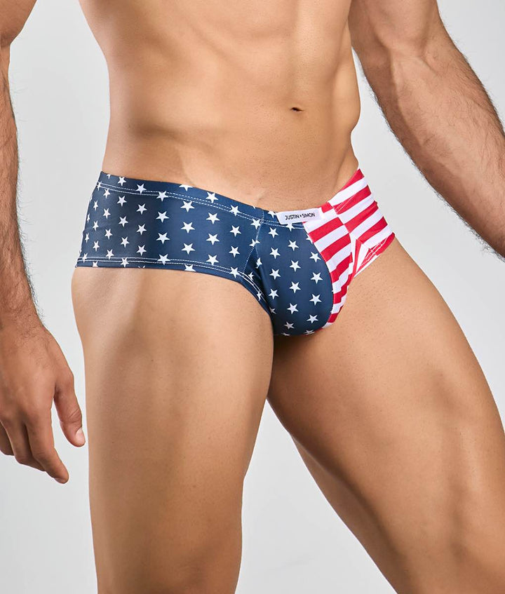 Malebasics Justin + Simon Cheek men's cheeky brief – soft chlorine-resistant underwear and swimwear