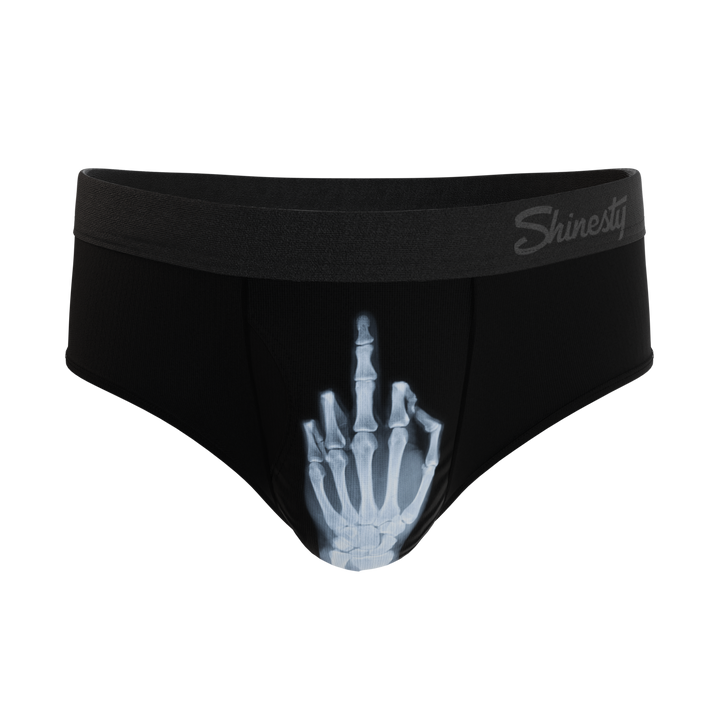 Shinesty The XXX-Ray middle finger x-ray Ball Hammock pouch underwear briefs – men's x-ray print brief