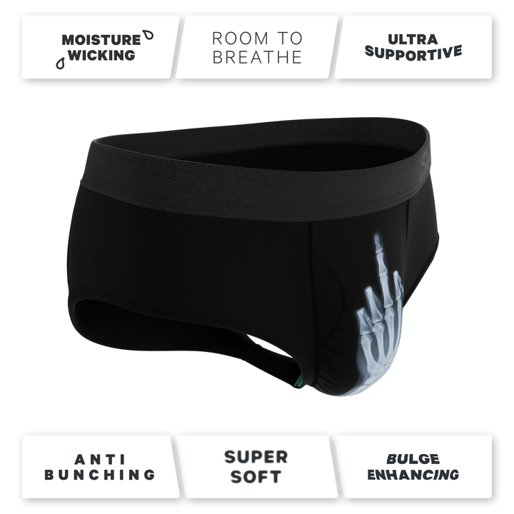 Shinesty The XXX-Ray middle finger x-ray Ball Hammock pouch underwear briefs – men's x-ray print brief
