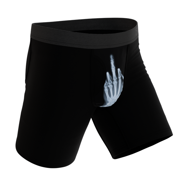Shinesty The XXX-Ray middle finger x-ray Ball Hammock long leg underwear with fly – x-ray long leg boxer