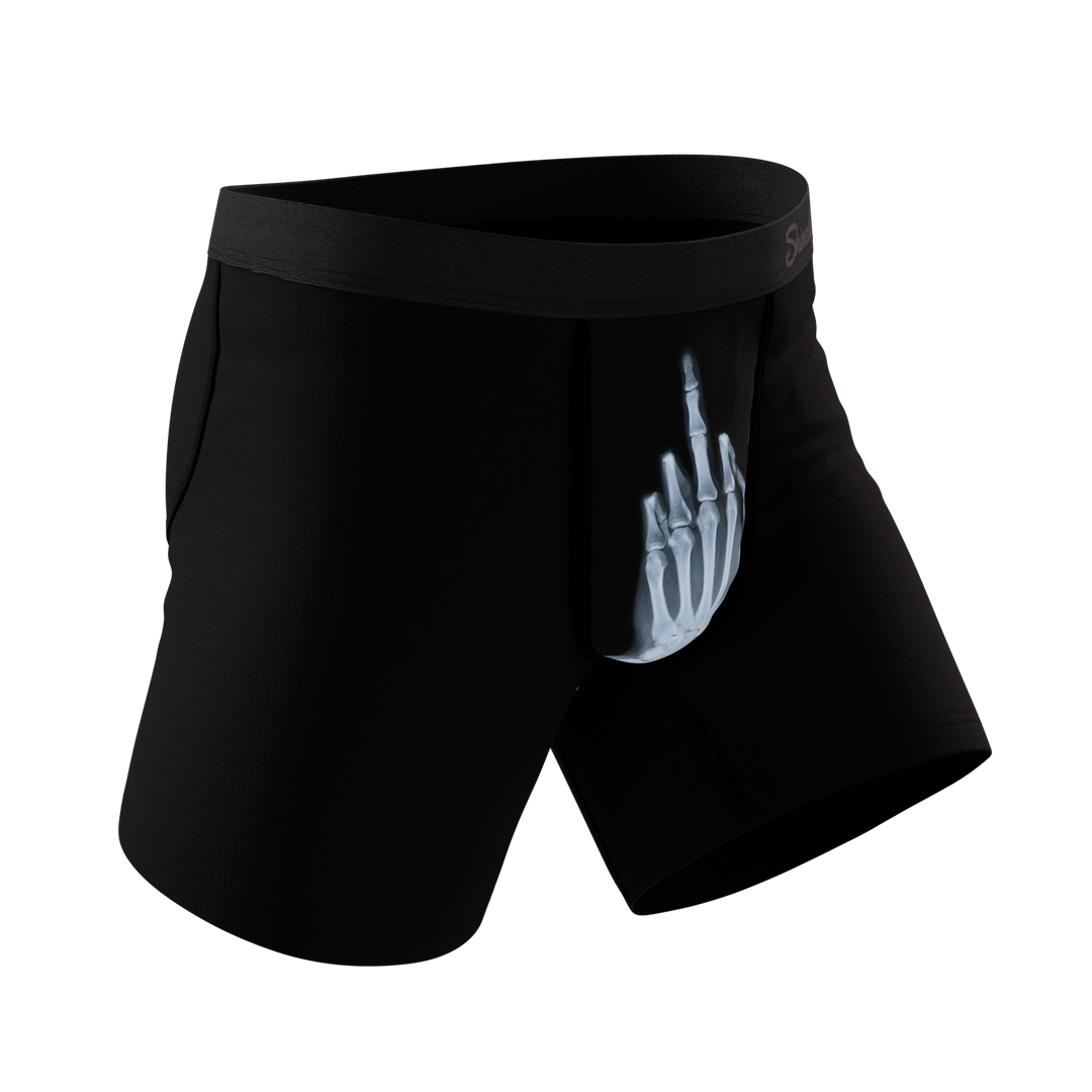 Shinesty The XXX-Ray middle finger x-ray Ball Hammock pouch underwear – men's x-ray print boxer briefs