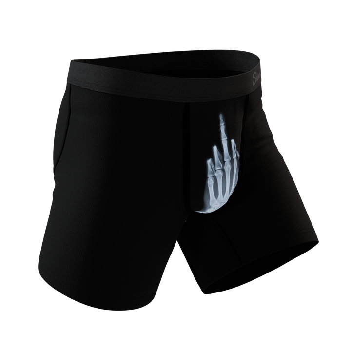 Shinesty The XXX-Ray middle finger x-ray Ball Hammock pouch underwear – men's x-ray print boxer briefs