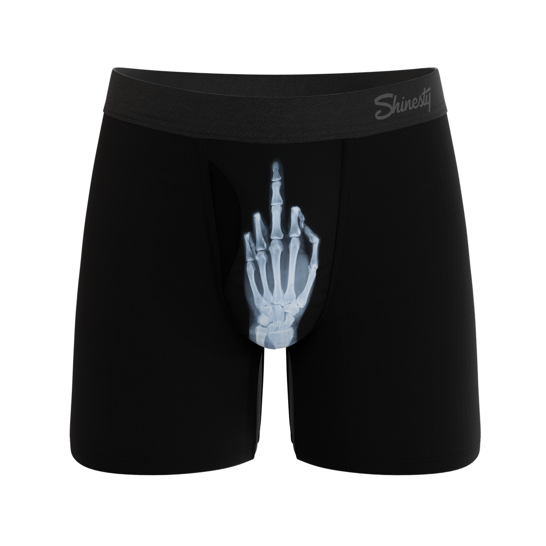 Shinesty The XXX-Ray middle finger x-ray Ball Hammock underwear with fly – men's x-ray print fly boxer