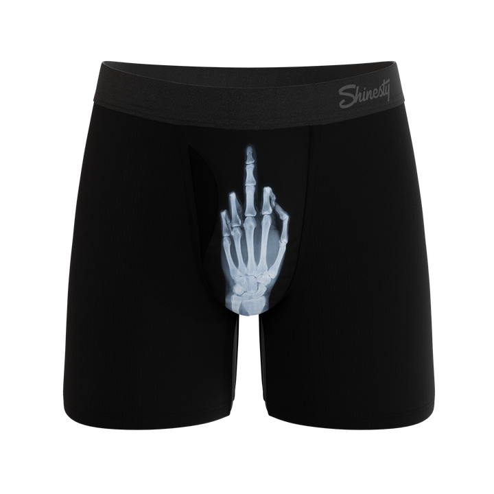 Shinesty The XXX-Ray middle finger x-ray Ball Hammock underwear with fly – men's x-ray print fly boxer