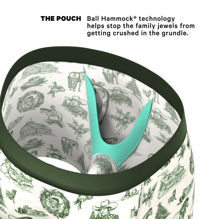 Shinesty "Xmas In Texas" Western Toile Ball Hammock® Boxer Briefs with Fly