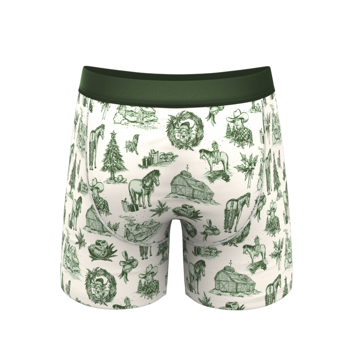 Shinesty "Xmas In Texas" Western Toile Ball Hammock® Boxer Briefs with Fly