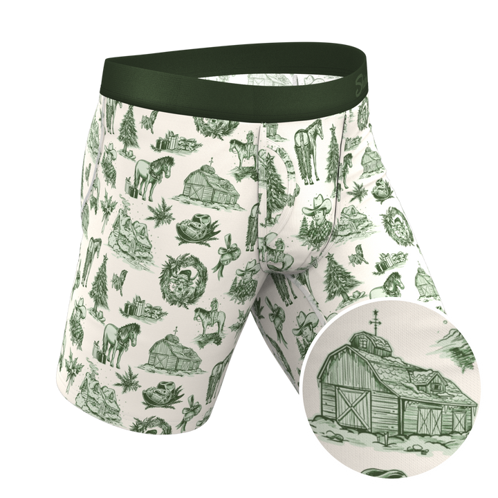 Shinesty Xmas in Texas Western Toile Long Leg Ball Hammock® Underwear