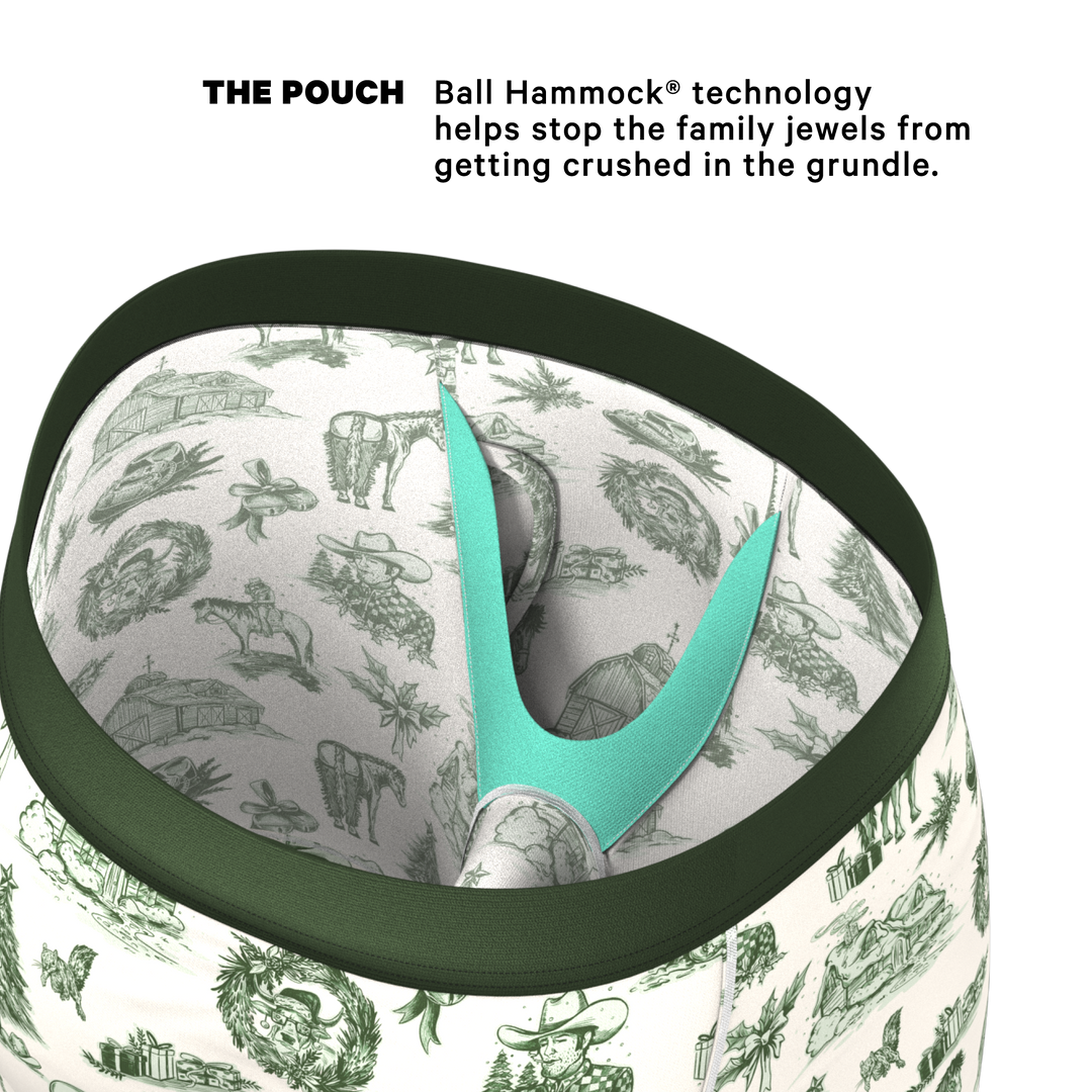 Shinesty Xmas in Texas Western Toile Long Leg Ball Hammock® Underwear