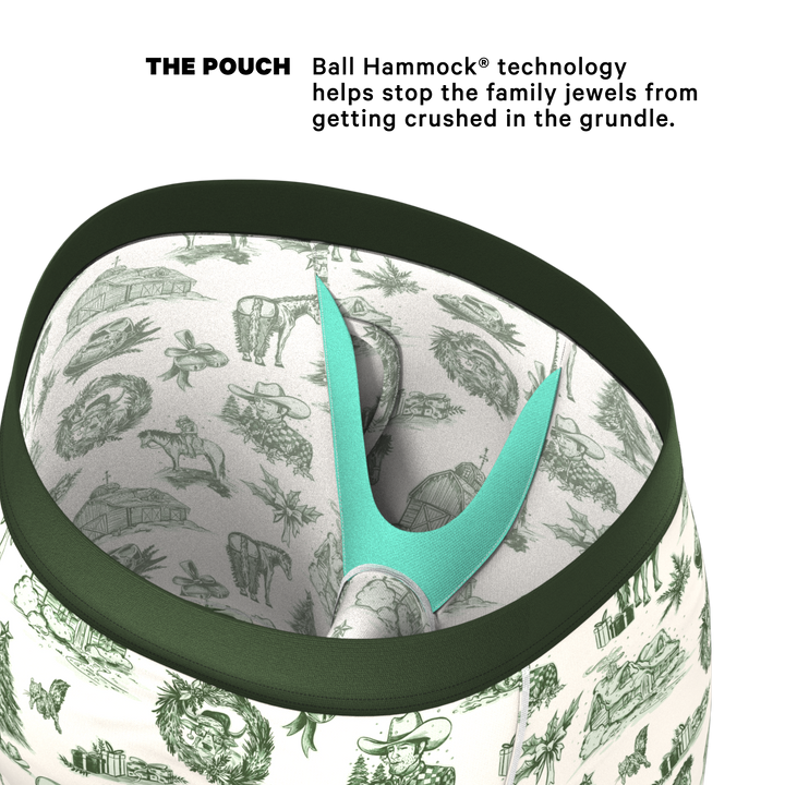 Shinesty Xmas in Texas Western Toile Long Leg Ball Hammock® Underwear