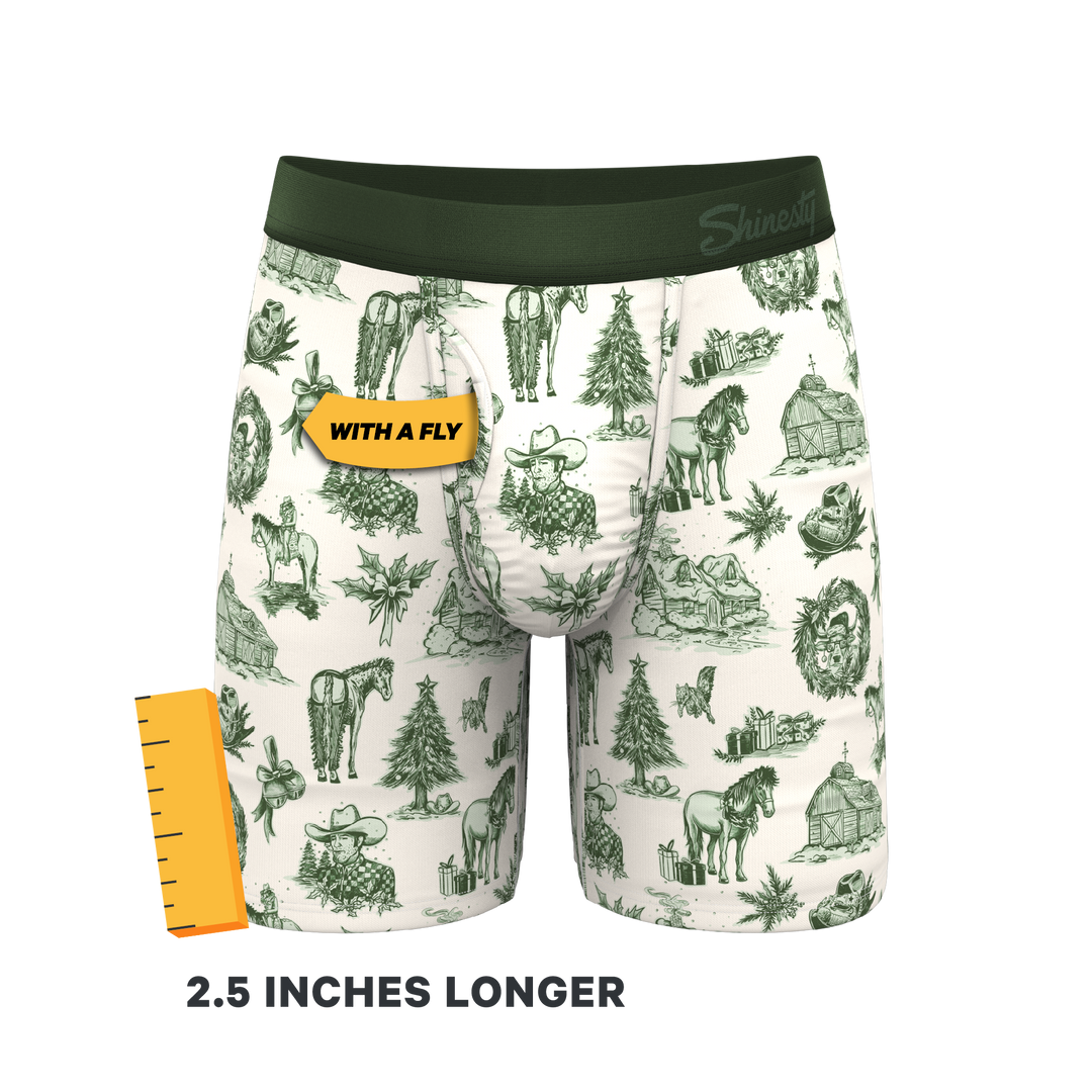 Shinesty Xmas in Texas Western Toile Long Leg Ball Hammock® Underwear