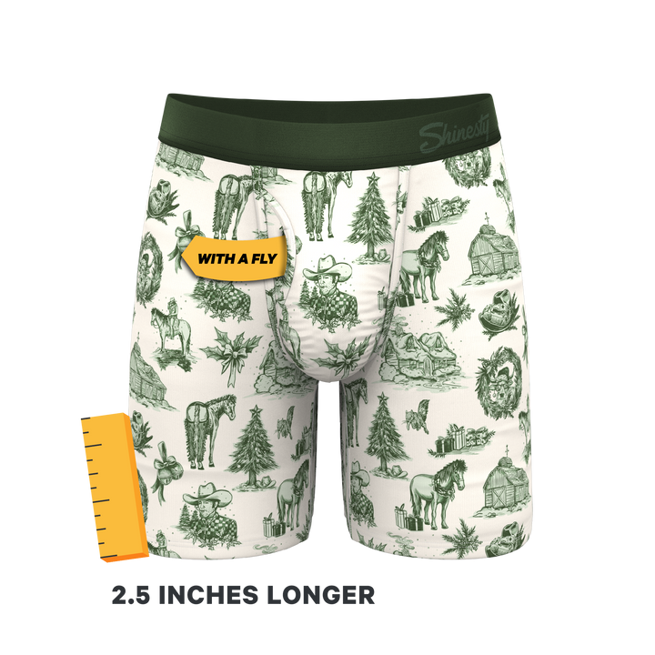 Shinesty Xmas in Texas Western Toile Long Leg Ball Hammock® Underwear