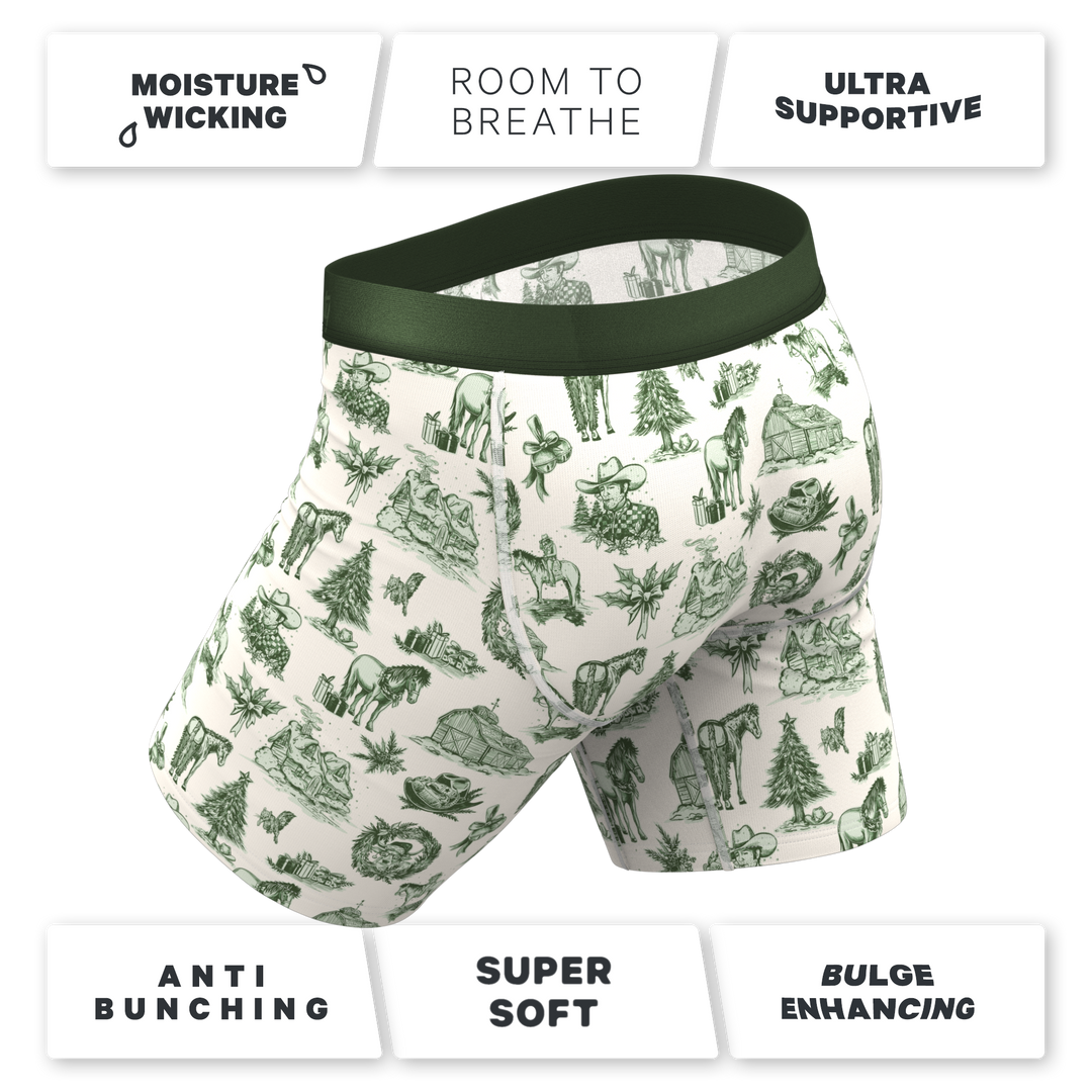 Shinesty Xmas in Texas Western Toile Long Leg Ball Hammock® Underwear