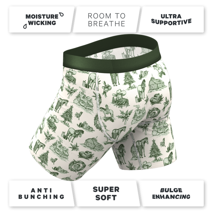 Shinesty Xmas in Texas Western Toile Long Leg Ball Hammock® Underwear