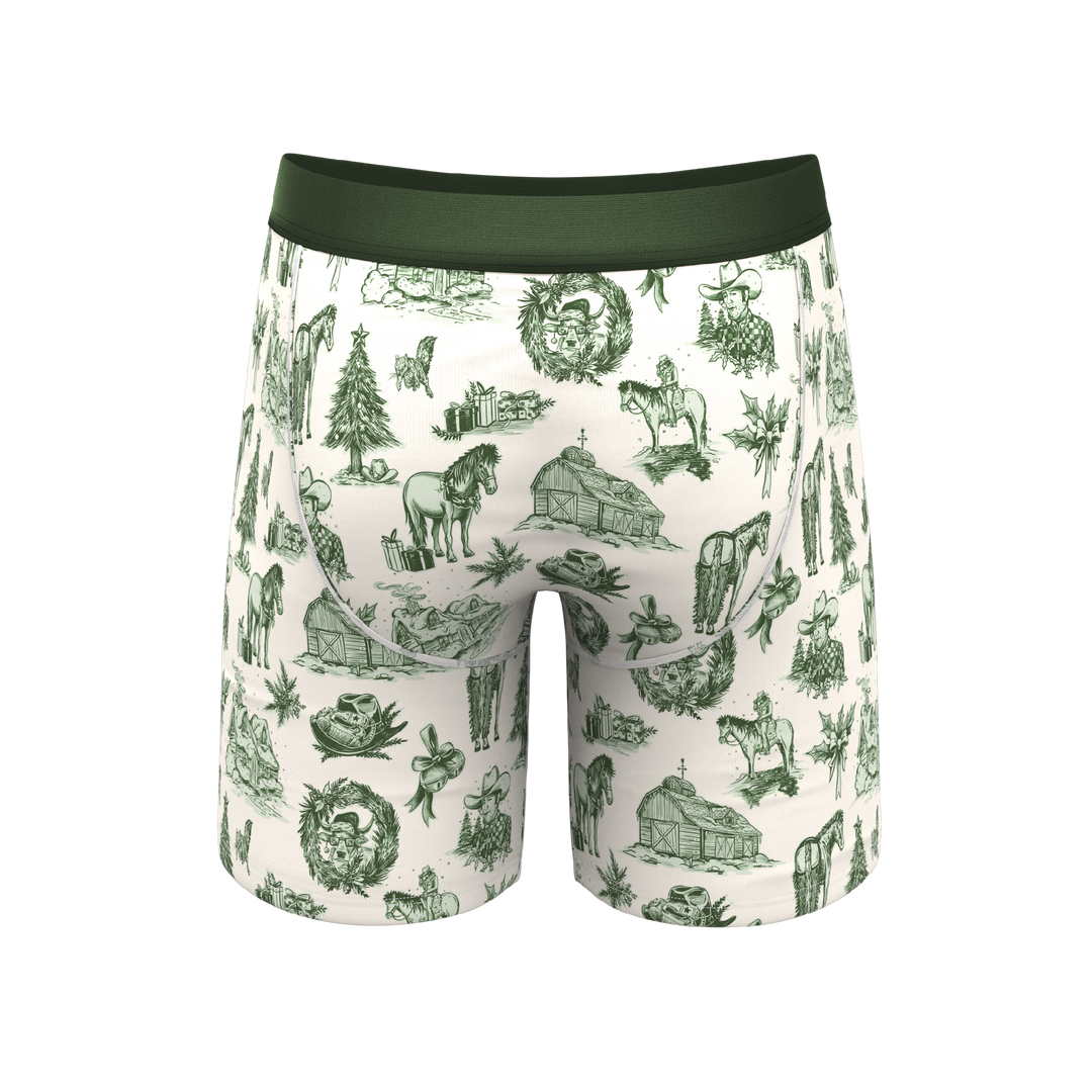 Shinesty Xmas in Texas Western Toile Long Leg Ball Hammock® Underwear