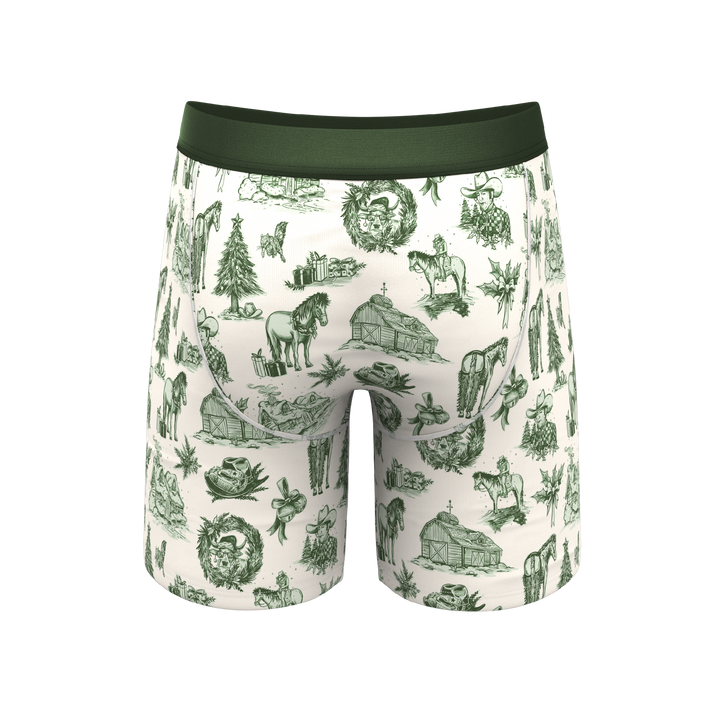 Shinesty Xmas in Texas Western Toile Long Leg Ball Hammock® Underwear