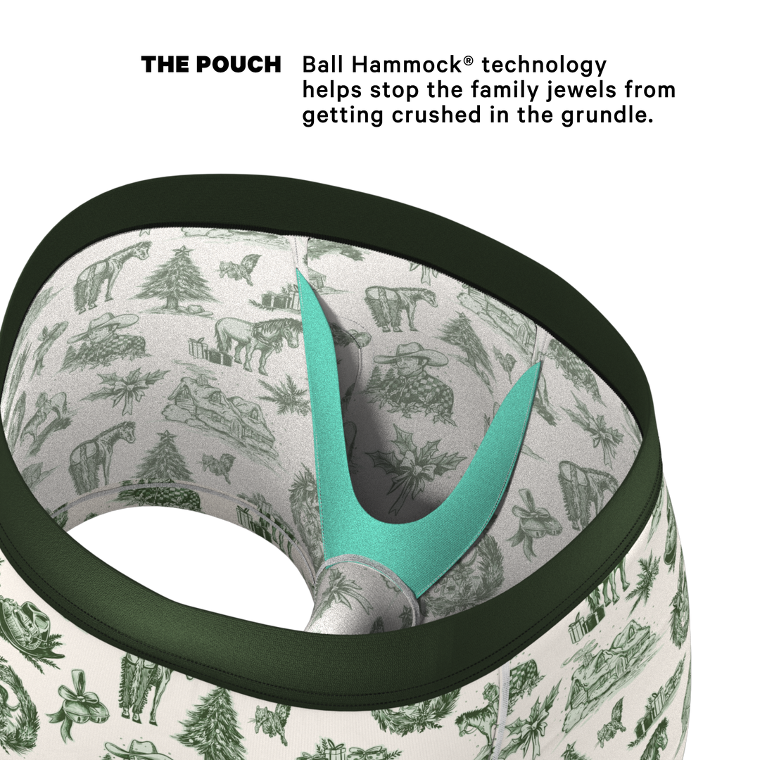 Shinesty "Xmas In Texas" Western Toile Ball Hammock® Pouch Trunks Underwear