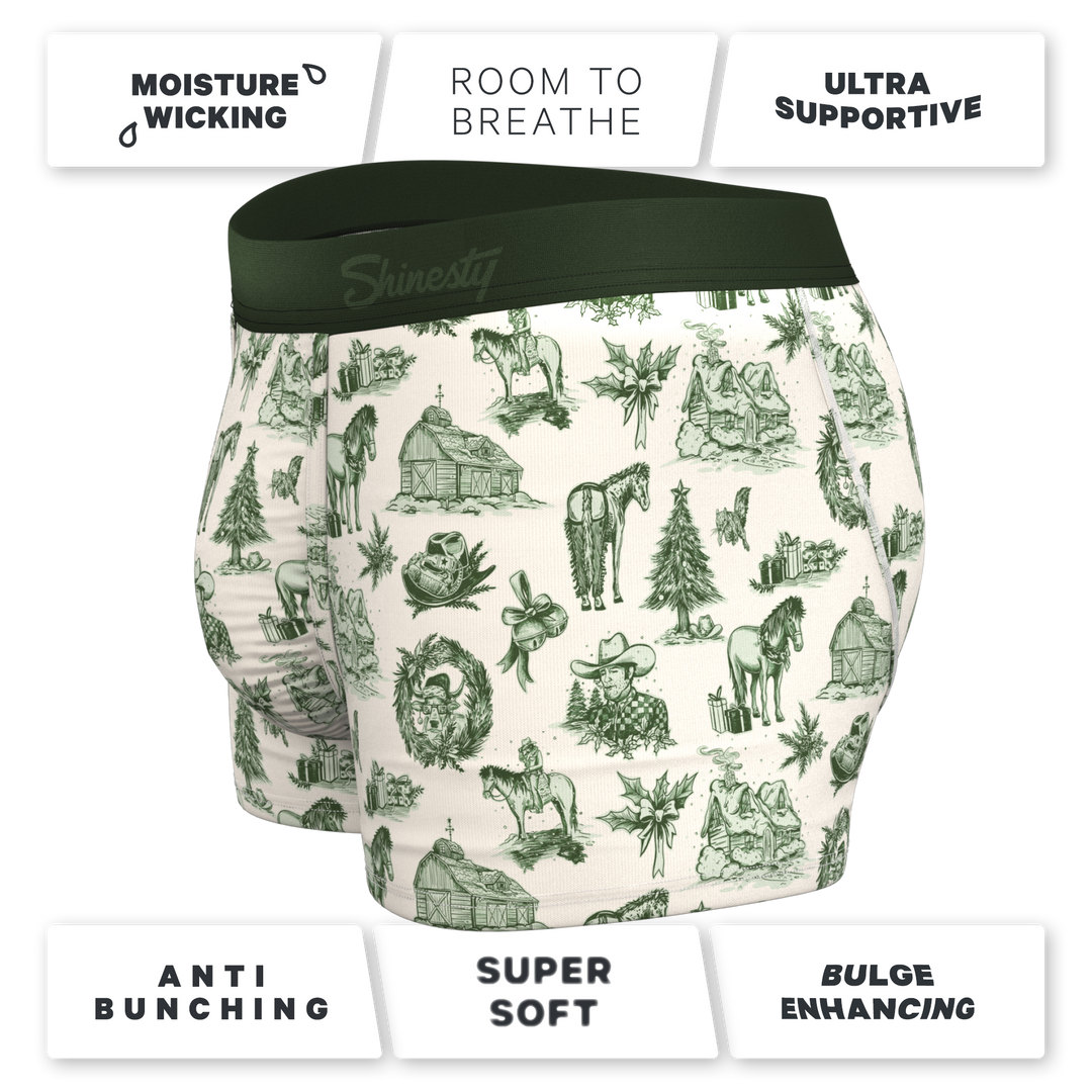 Shinesty "Xmas In Texas" Western Toile Ball Hammock® Pouch Trunks Underwear