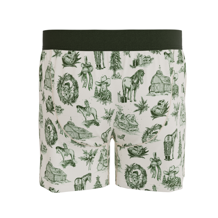 Shinesty "Xmas In Texas" Western Toile Men's Boxers | Festive Holiday Print Underwear