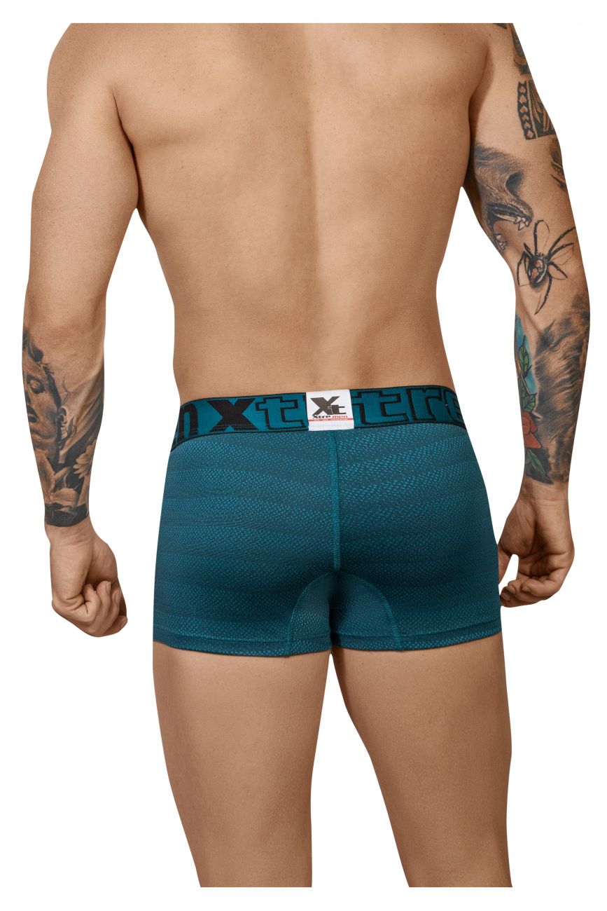 Xtremen Geometric Jacquard Men's Trunk Underwear in Petrol – men's trunks