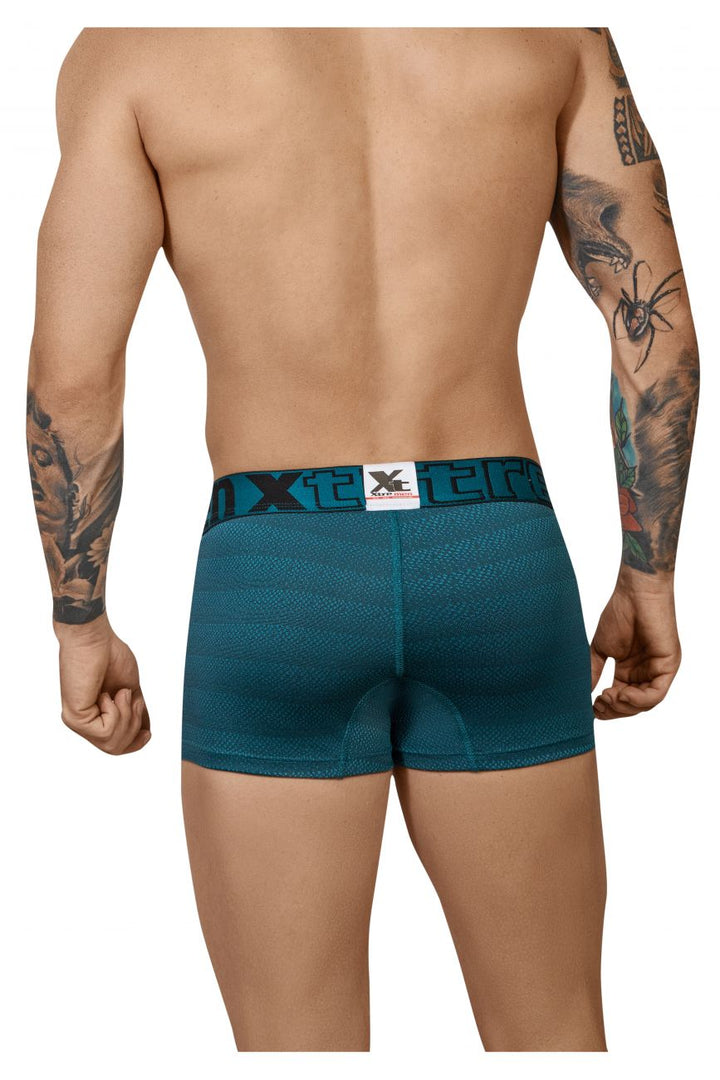 Xtremen Geometric Jacquard Men's Trunk Underwear in Petrol – men's trunks