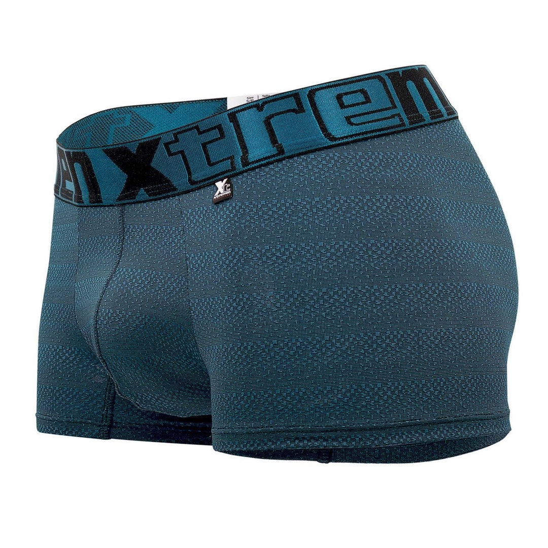 Xtremen Geometric Jacquard Men's Trunk Underwear in Petrol – men's trunks