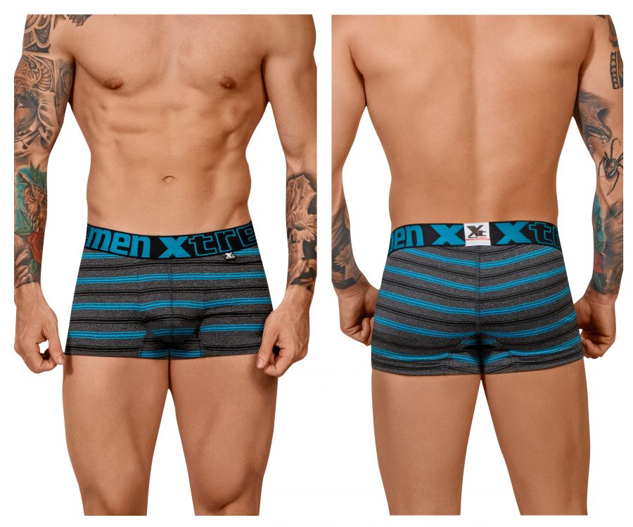 Xtremen Stripes Men's Trunk Underwear in Turquoise – men's trunks