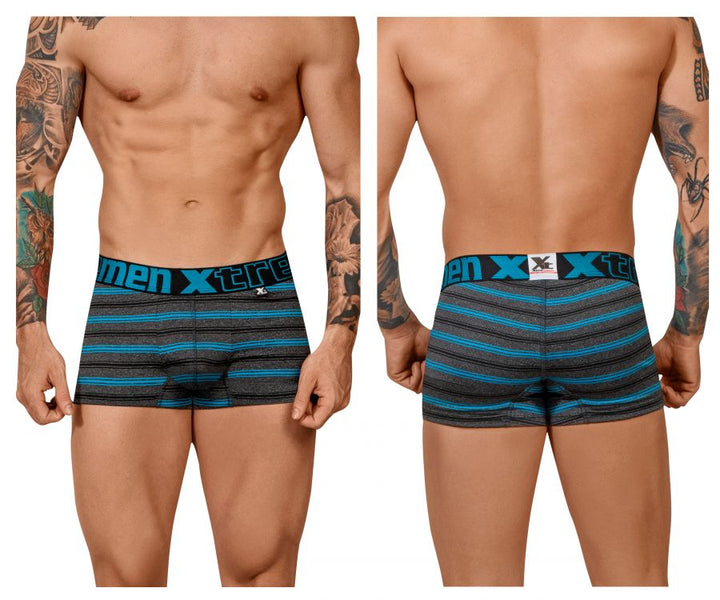 Xtremen Stripes Men's Trunk Underwear in Turquoise – men's trunks
