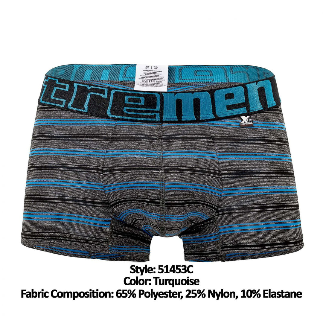Xtremen Stripes Men's Trunk Underwear in Turquoise – men's trunks