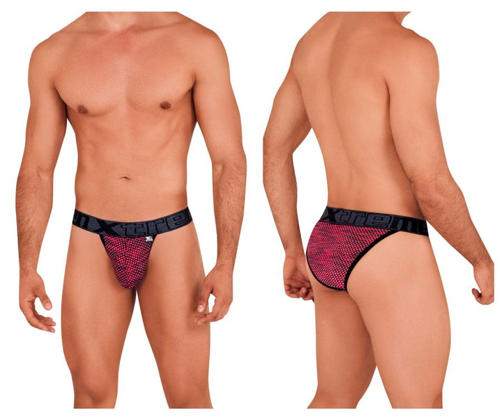 Xtremen Microfiber Mesh Bikini in Red – men's briefs