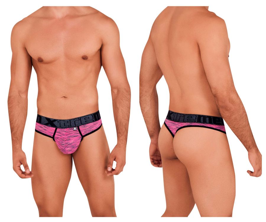 Xtremen Microfiber Mesh Thongs in Pink – men's thongs